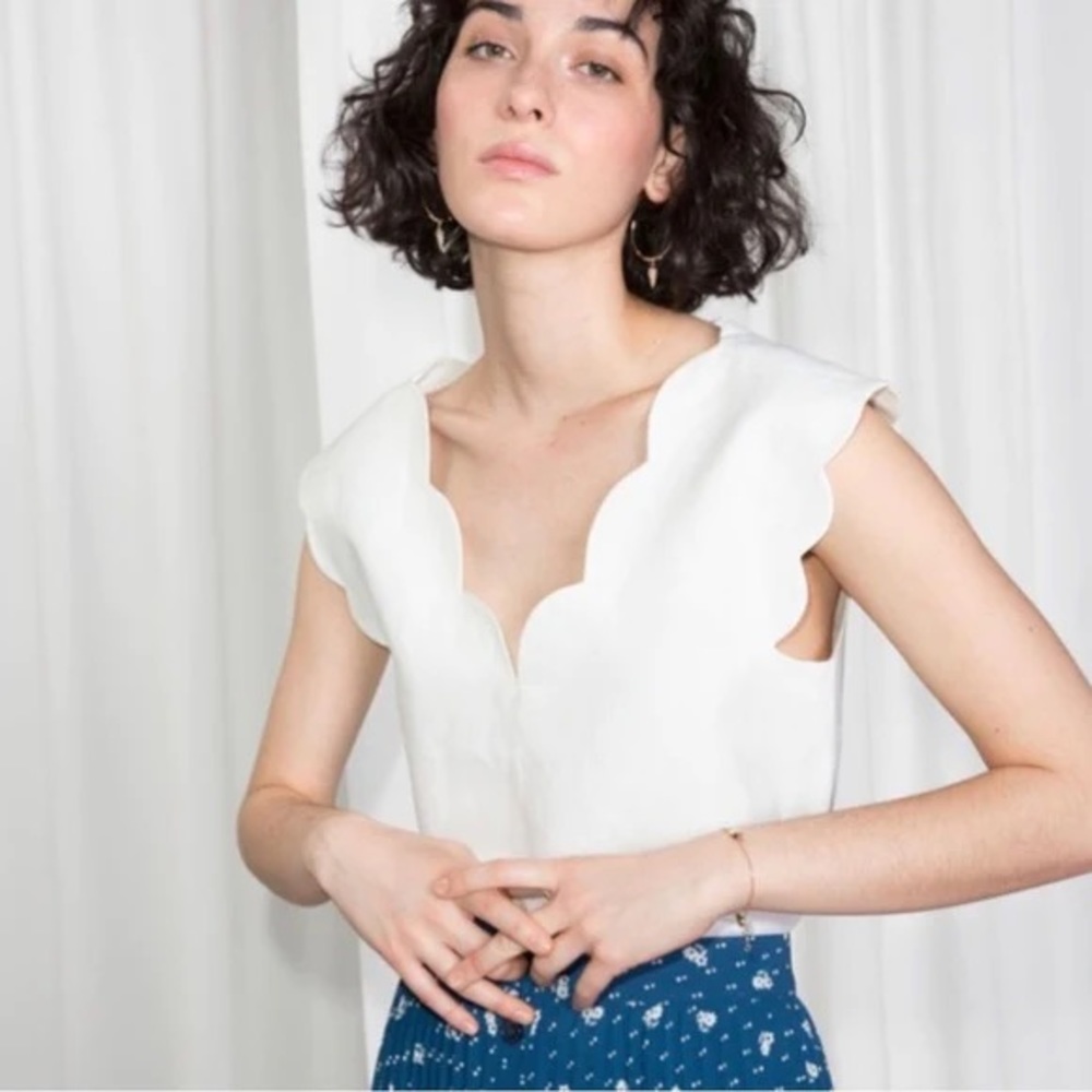 & Other Stories Scalloped Tank Top